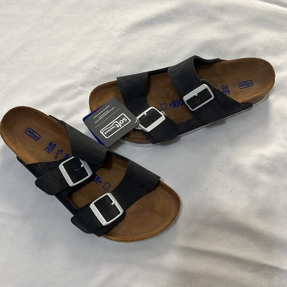 NWOB Birkenstocks Navy Suede Arizona Soft Foot Bed - Picture 3 of 7